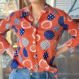 1970s Groovy Geometric Top